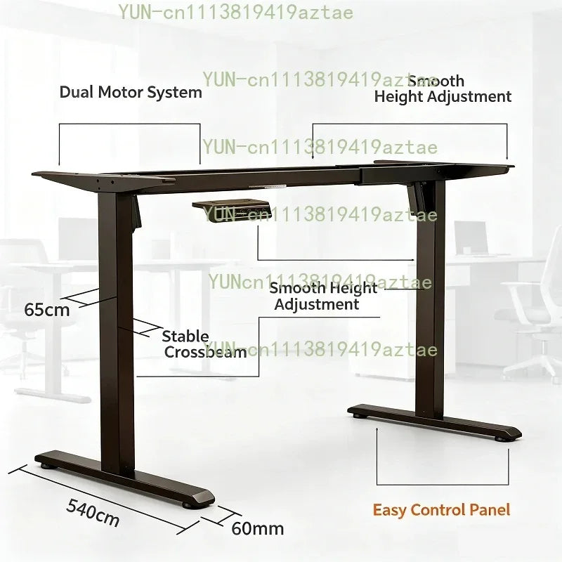 Dual Motor Smart Electric Height Adjustable Desk Leg Frame, Ergonomic Lifting Table Support Bracket, DIY Standing Desk Base