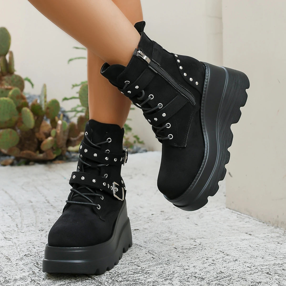 2025 Women Comfortable Ankle Boots Luxury Casual Elegant New Boots Platform Chunky Designer Shoes for Women Zapatos De Mujer