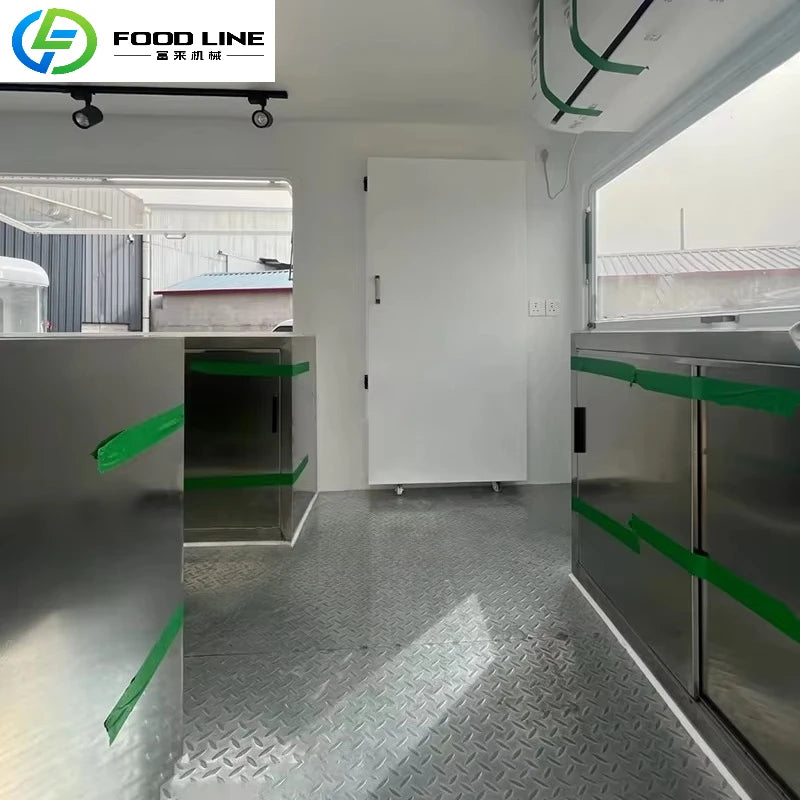 Food Truck Street Trailer Compact Portable Food Trailer for Festivals and Beachfronts with Refrigeration Flexible Layout