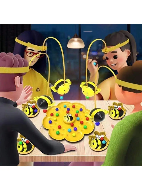 1 set of cute bee-shaped board game toys, fun interactive games for family and friends gathering, double-person intelligence bat