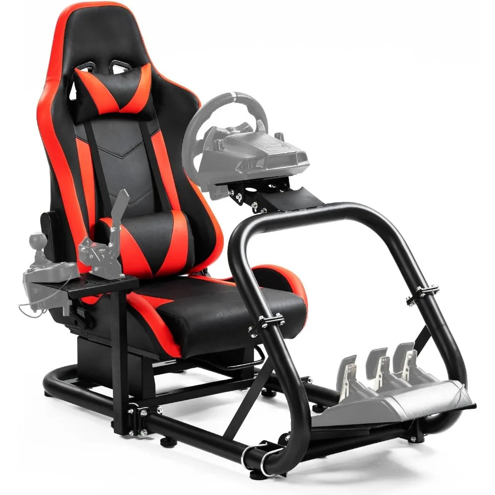 Universal Racing Simulator Cockpit with Seat Ultra Sturdy Steel Wheel Stand