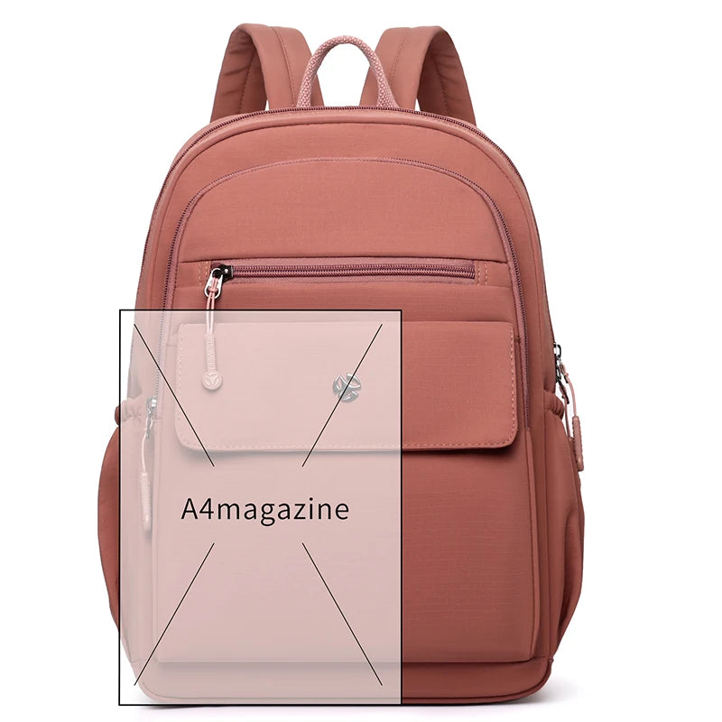 Waterproof Nylon Daypack Women Laptop Backpacks Multipocket Schoolbag for Teenage Girls Large Capacity Outdoor Travel Rucksack