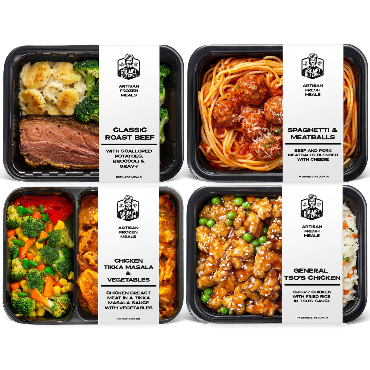 Grumpy Butcher Chef-Crafted Gourmet Meals Sampler - BBQ 4 Pack