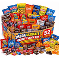 52 Pack Mega Snack Package With Chips Chocolates Cookie Crackers Candy Bulk For College Students Office Kids Road Trips Holidays