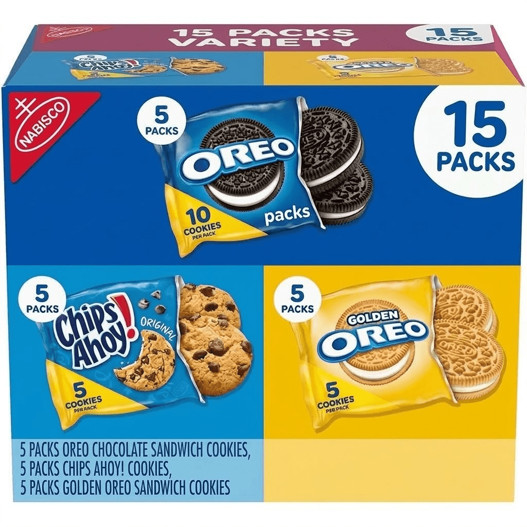 Sweet Treats Pack - 15 Count Assorted Cookie & Cracker Snack Packs