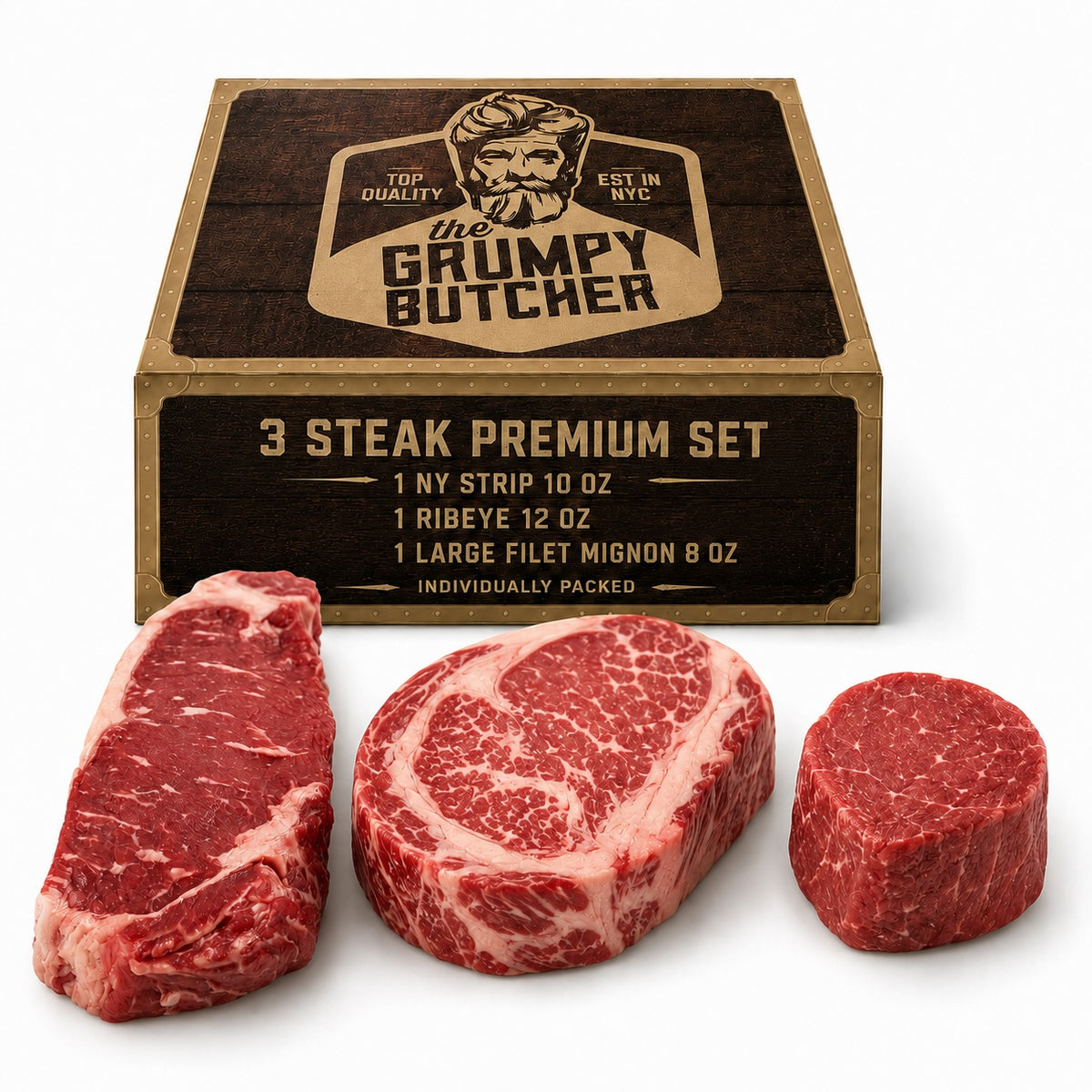 Grumpy Butcher Trio Steaks Set - 3 Pack