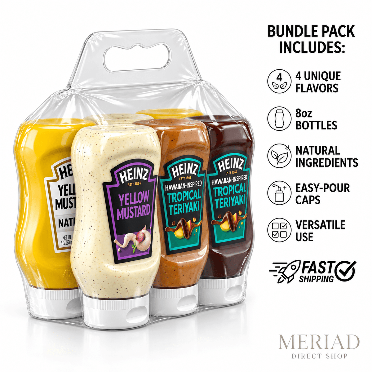 Gourmet Sauce & Mustard Set, 8 oz Bottles, 4-Pack