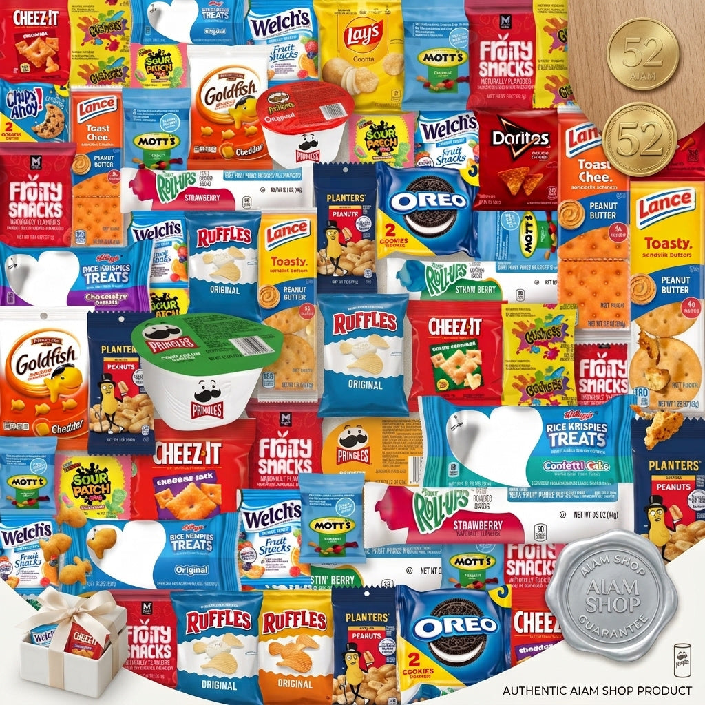 52 Pack Multi Snack College Care Package Office Snacks School Lunches Chips Crackers Snacks Nuts Crackers