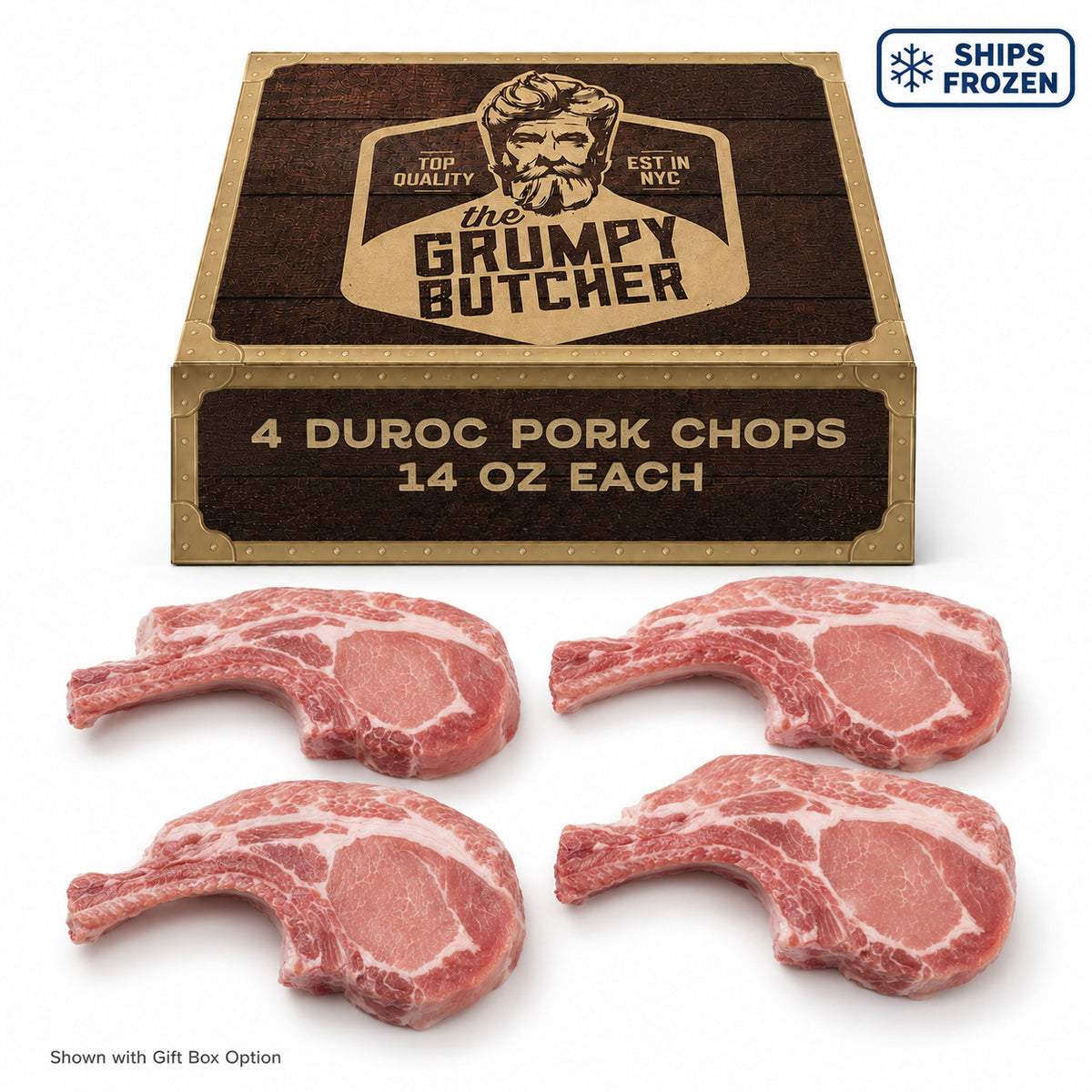Grumpy Butcher Premium Bone-In Loin Chops - 4 Pack, 14 oz Each