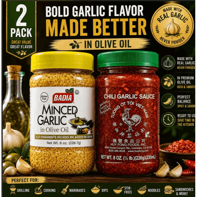 Minced Garlic & Chili Garlic Sauce, 8 oz, 2-Pack